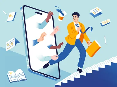 The Wall Street Journal 2d 2d illustration career character digital editorial editorial illustration gadgets illustration office phone photoshop procreate professional smartphone tech texture wall street journal work wsj