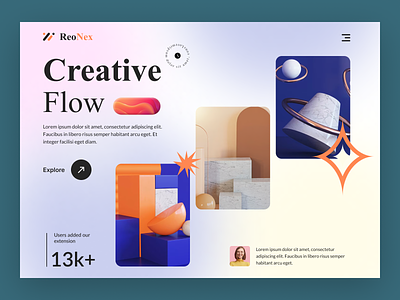 ReoNex - Website Design agency color creative flow hero homepage interface product ui website