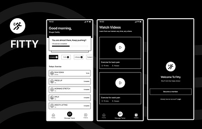 A mobile app for fitness training black and white fitness trainer ui video