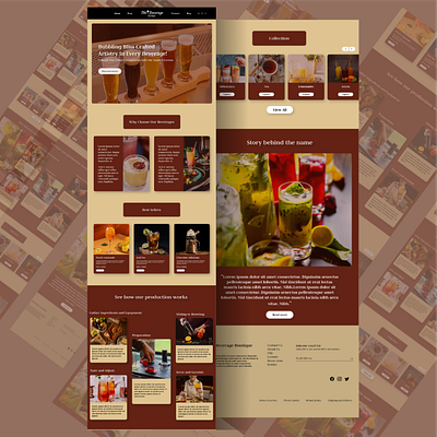 Homepage of website for Beverages designed in Figma design graphic design typography ui userexperience userresearch ux webdesign