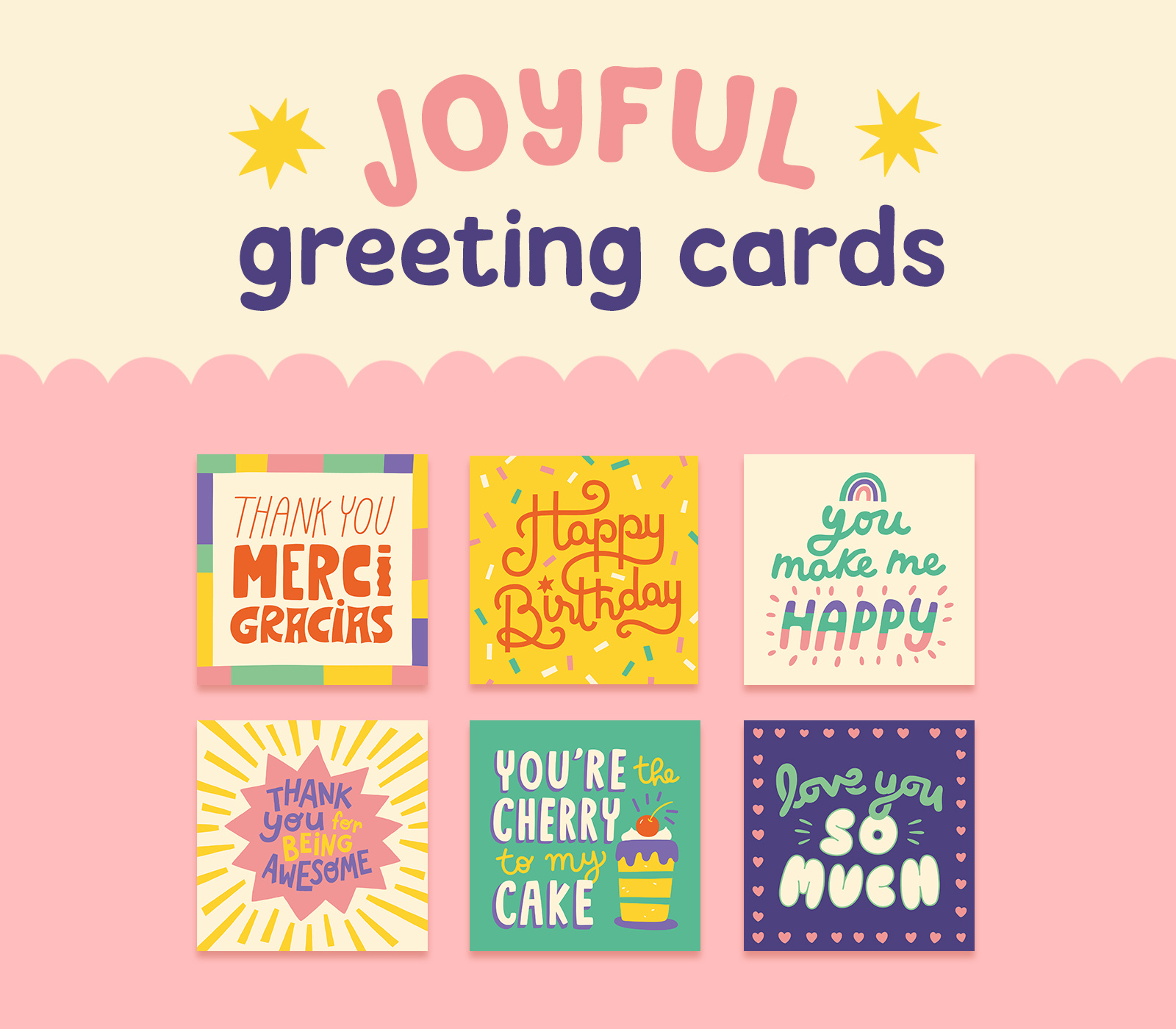 Joyful Greeting Cards by Carole Chevalier on Dribbble