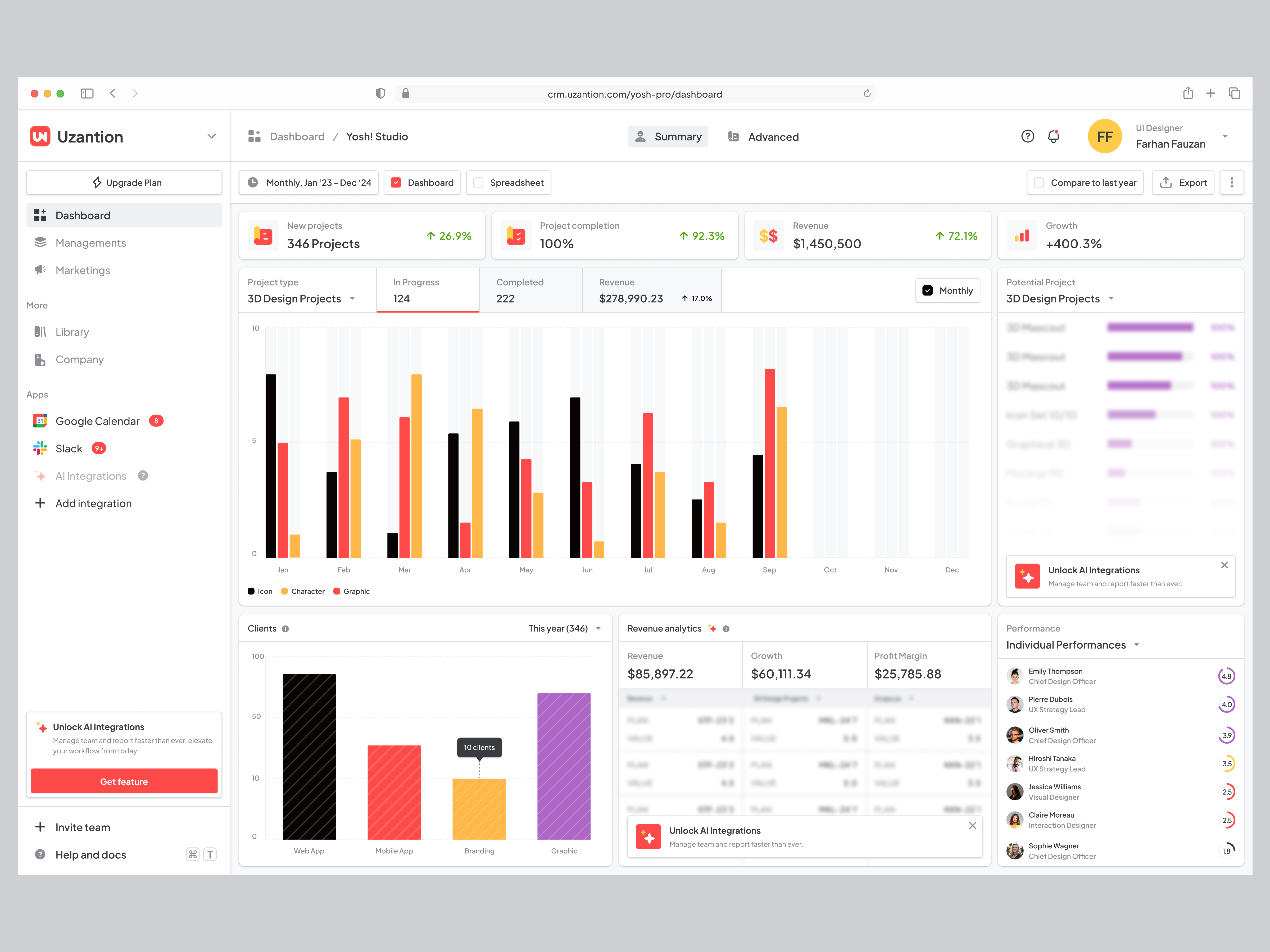 Project Management Crm Ai Integration By Uigo Ui Ux For Uigo Studio