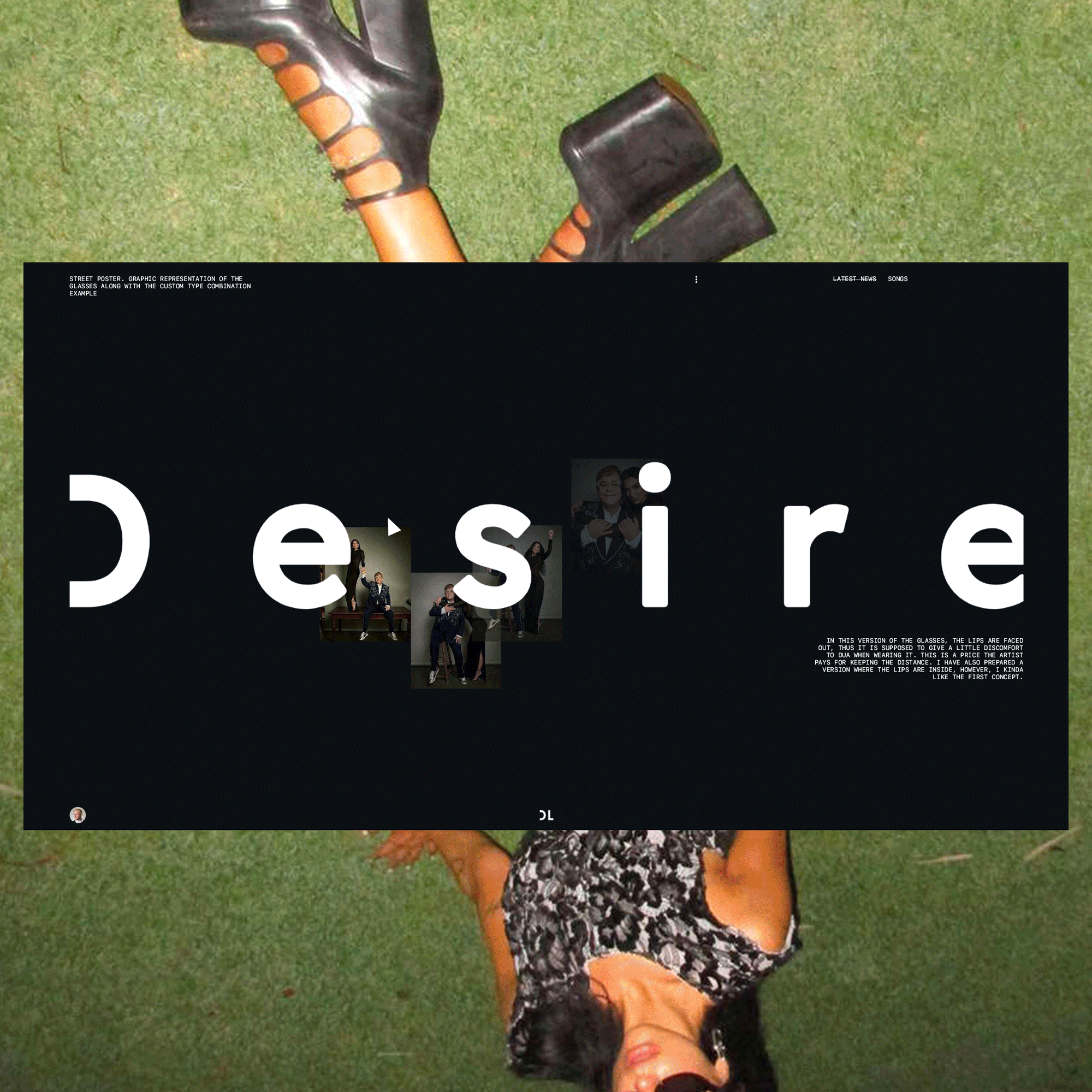 Desire. Glasses concept for Dua Lipa. First execution dua lipa elton john homepage landing page product design stefan sagmeister web design website website design