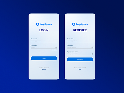 UI Login & Register app figma graphic design illustration login ui ui design user interface