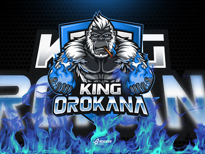 Gorilla King Kong Fire Logo Mascot for Gaming branding character clothes design esport fire gorilla illustration king kong logo mascot