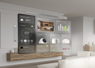 Vision OS Smart House dashboard minimalism smart house ui ui design uiux ux vision os web design