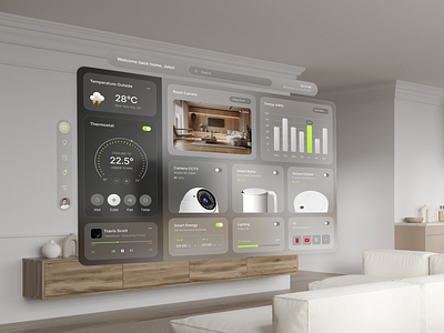 Vision OS Smart House dashboard minimalism smart house ui ui design uiux ux vision os web design