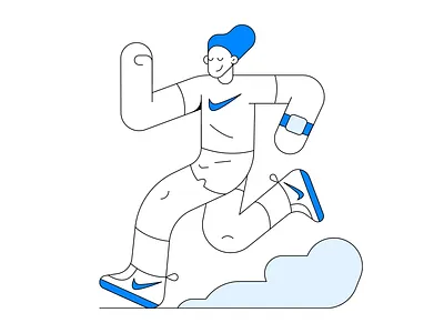 Run character design exercise fast illustration lines man movement nike outdoor run running smartwatch sneaker sprint trail training ui vector web