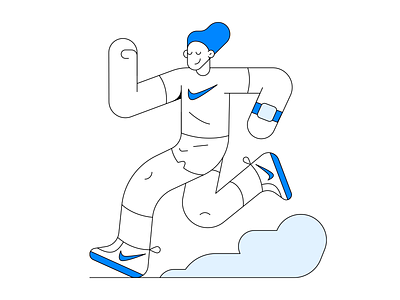 Run character design exercise fast illustration lines man movement nike outdoor run running smartwatch sneaker sprint trail training ui vector web