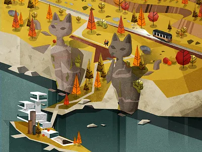 Fantasy Kitty Hotel cat design fantasy feline hotel illustration illustrator kitten minimalist texture vector