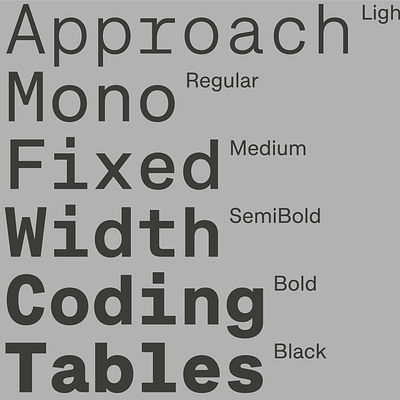 Approach Mono typeface branding font graphic design logo monospace type typography