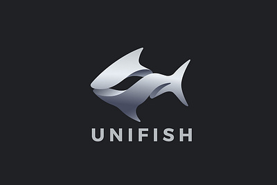 Fish Logo 3d abstract design elegant fish logo logotype shark stylish tuna