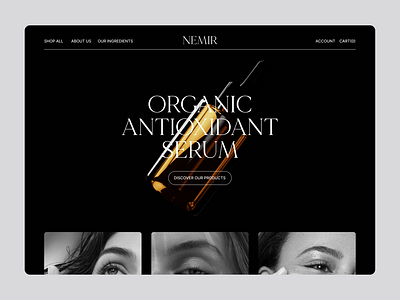 Nemir - Skincare Product Concept design ecommerce shop minimal modern ui webdesign