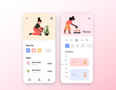 Mobile Application - Plant - UI/UX branding design figma graphic design illustration logo mobile app mobile application plants plants application ui uidesign uiux user experience website