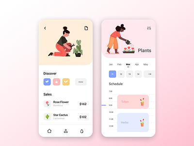 Mobile Application - Plant - UI/UX branding design figma graphic design illustration logo mobile app mobile application plants plants application ui uidesign uiux user experience website