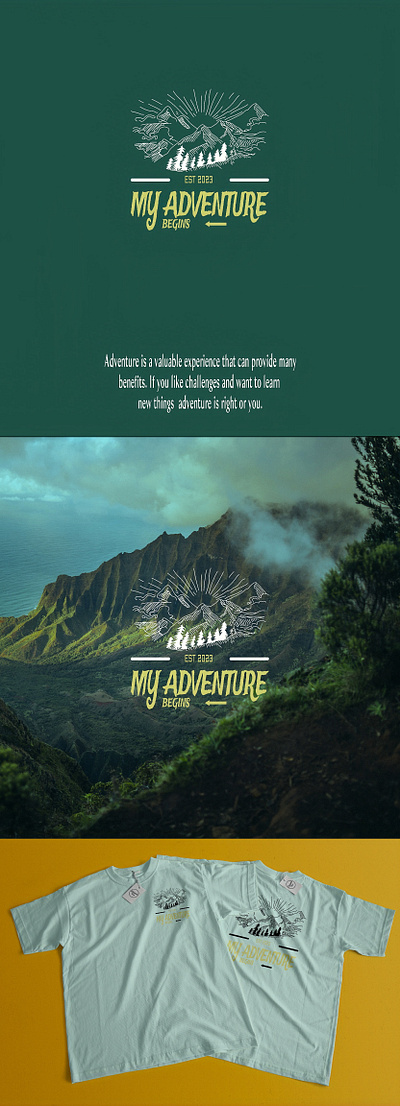 My adventure begins branding desain illustration logo my adventure begins