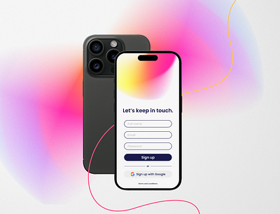 Sign up page color graphic design iphone login mockup ui ux