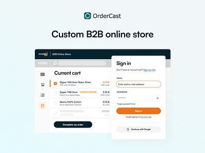 OrderCast - Product Design b2b commerce b2b e commerce e commerce erp ordercast product visual wholesale wholesalers