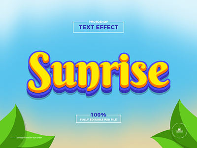 Free Sunrise Photoshop Text Effect download free freebie photoshop photoshoptext effect print text effect
