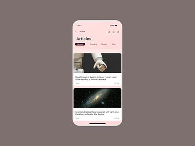 Articles page UI app design article article ui design daily ui design figma mobile ui visual design