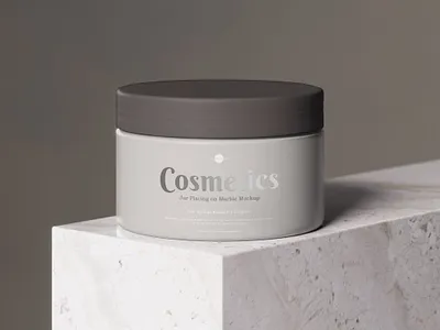 Free Cosmetics Jar Mockup jar mockup
