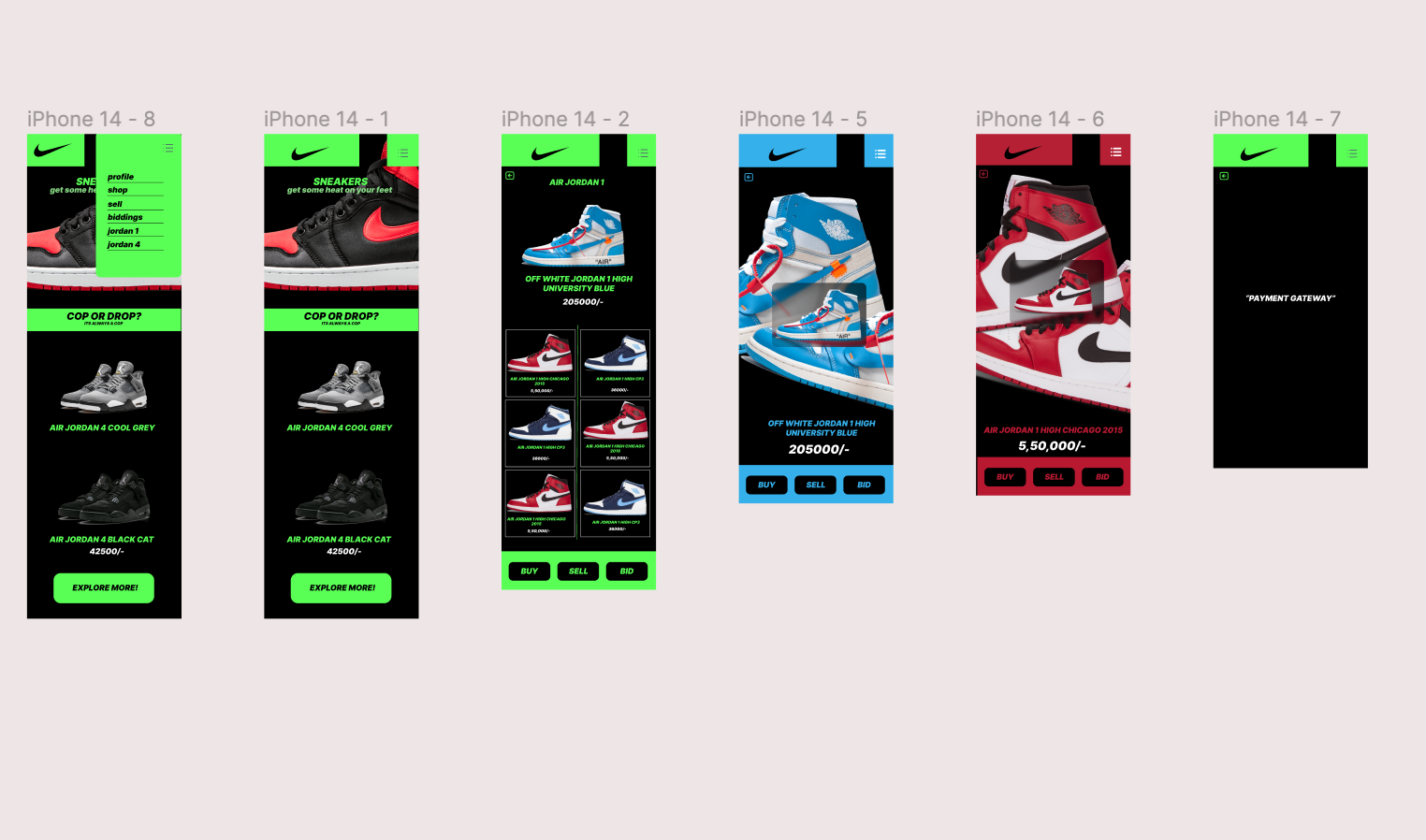 Sneaker Store App UI app branding figma mobileapp motion graphics nike ui uiux ux website