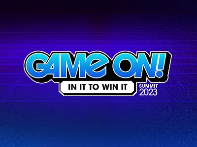 Logo: Summit 2023 - Game On! branding design event logo type