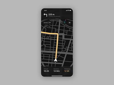 Daily UI #029 - Map app branding daily ui dark mode delivery design destination location map mobile navigation page ui ux