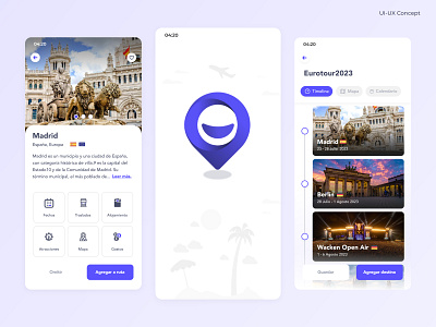 Travel App concept app design ui ux