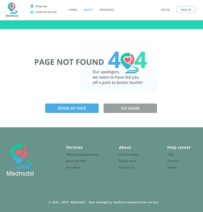 MedMobil Startup Project / 404 page 404 404page design landing logo microcopy uxwriting voiceandtone website