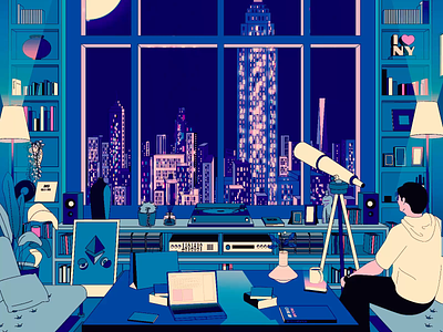 Night in New York animation city citylife dream house illustration manhattan new york night city 뉴욕 에니메이션 일러스트레이션