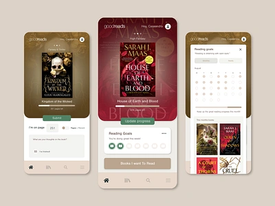 UI Design Project adobe adobe xd app design designer gold goodreads graphic design mobile app design mobile design mobile ui mobile ux reading reading app reading tracker typography ui ux userinterface uxui