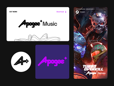 Apogee apogee bento brand branding concept fps futurism games grid logo music retro shooter star typography video