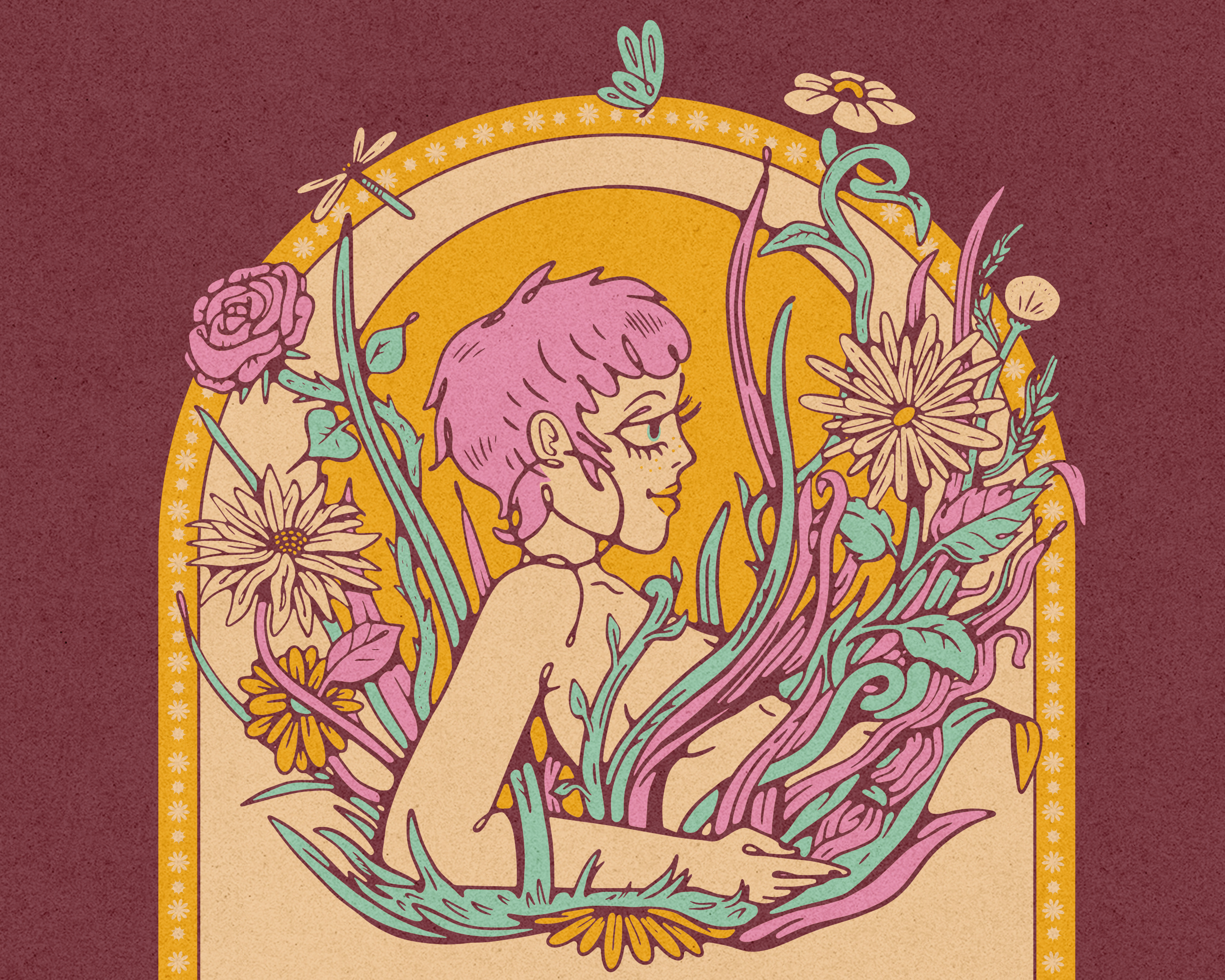 70's inspired illustration 1970s illustration poster illustration vintage woodstock