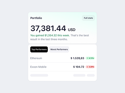 What's in your portfolio? crypto design ethereum mobile bank app portfolio ui