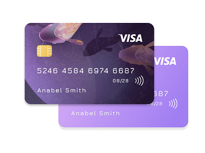 Credit card's front view aplication app banking credit credit card design dribbble illustration logo mobile mobile app pay paymant trends ui uiux ux violet visa web