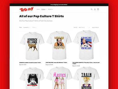 Trash City: Pop Culture Shirts graphic design illustration pop culture website editing