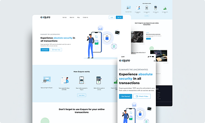 Exqure is an Escrow service platform design illustration typography ui ux