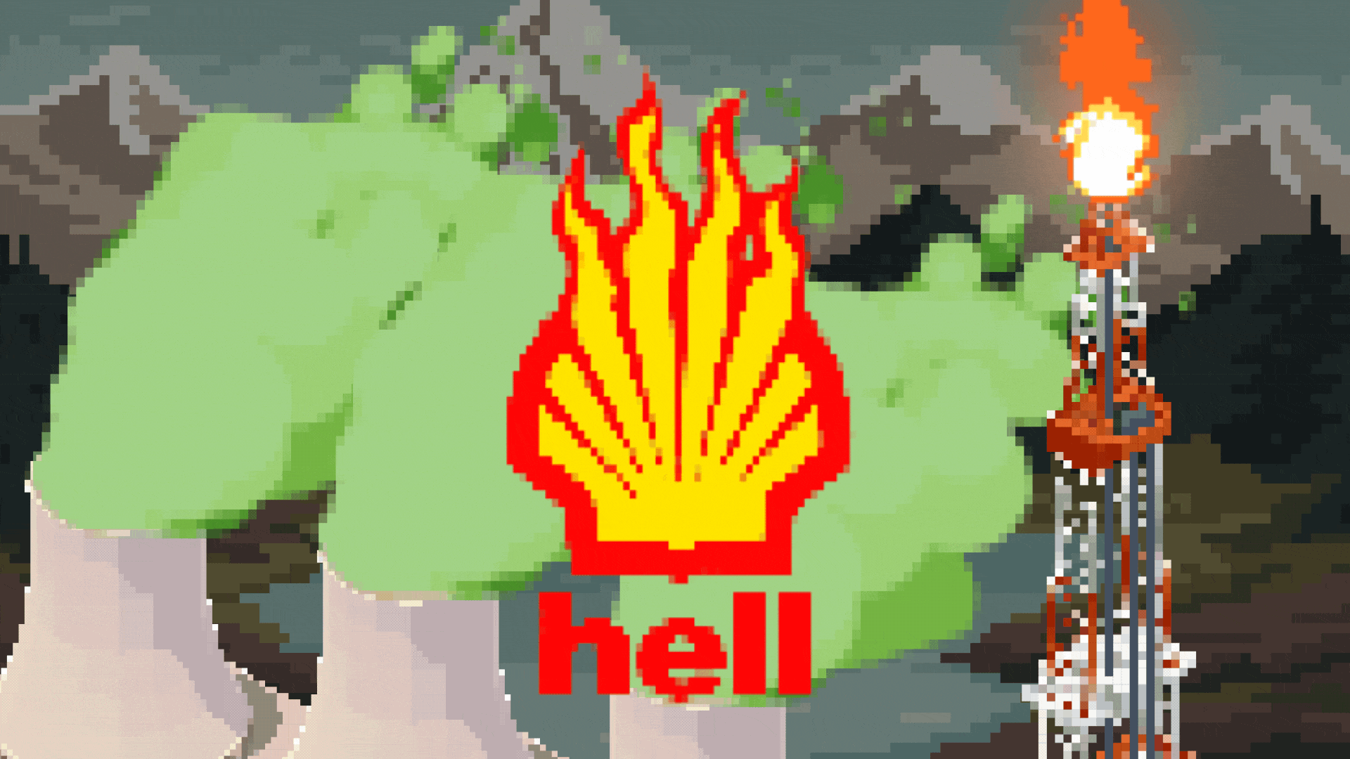 (S)Hell after effects art gif global warming hell pixel pollution shell