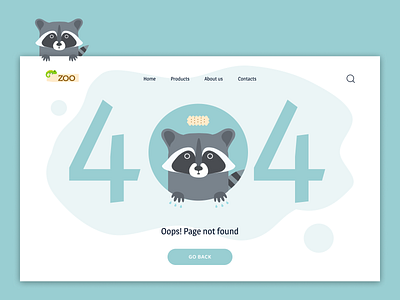 Ooops! 404 Error 404 animals branding design error graphic design illustration landing page logo page not found raccoon typography ui ux енот