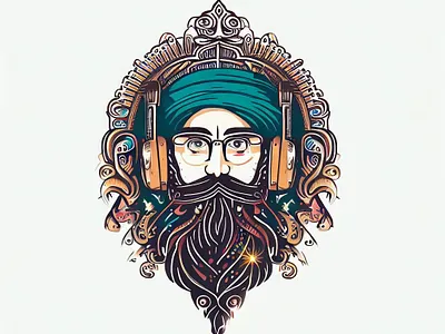 Illustration for podcast indian ahmad bayat ahmad bayati branding design graphic design illustration illustration for podcast indian indian logo podcast ui احمد بیاتی لوگو