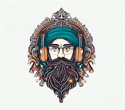 Illustration for podcast indian ahmad bayat ahmad bayati branding design graphic design illustration illustration for podcast indian indian logo podcast ui احمد بیاتی لوگو