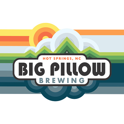 Big Pillow Brewing beer branding brewery hot springs logo