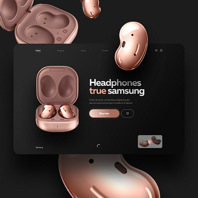 Headphones website concept branding design graphic design ui ux web design