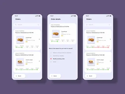 DailyUI 56: Breadcrumbs (Order Cancellation) app breadcrumbs cancel cancellation dailyui dailyui056 dailyui56 delivery design food history order track ui ux