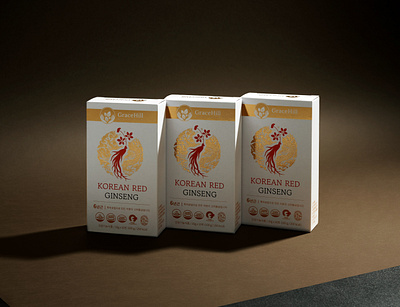 Korean Red Ginseng Packaging Design branding ginseng graphic design package packaging design redginseng supplement