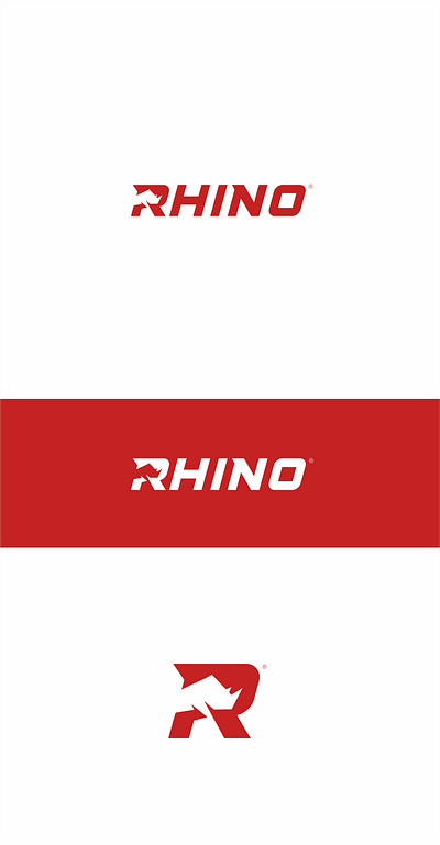 rhino-custom typography bold branding clever custom logo monogram negative space wordmark