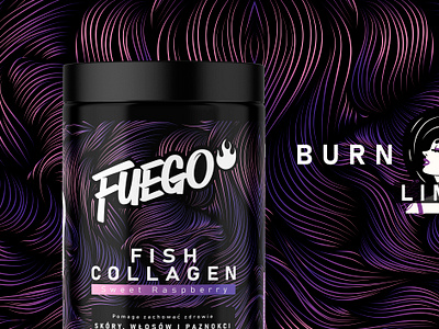 FUEGO . Packaging Design . Collagen Line bottle collagen packaging design folebranding graphic design label design packaging design product packaging supplement packaging