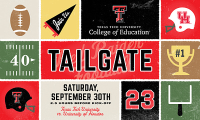 TTU College of Education Tailgate Graphics branding college football graphic retro sports texture university vintage