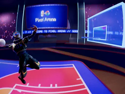 PIXEL ARENA — Google x NBA 3d 3d animation action avatar dunk loop